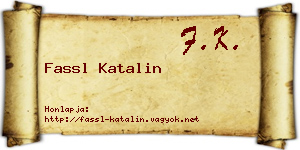 Fassl Katalin névjegykártya